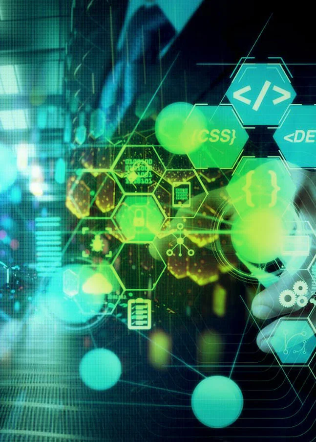 Digitale IT- und Codestruktur als Beispiel für GxP-Compliance und Computersystemvalidierung.