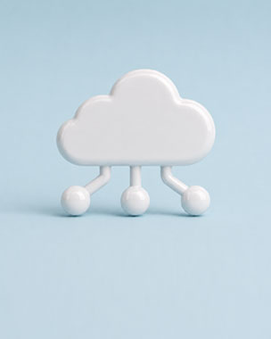 Wolkensymbol mit verbundenen Knotenpunkten, visualisiert eine cloudbasierte Analyse von Änderungen mit dem Validation Change Analyzer.
