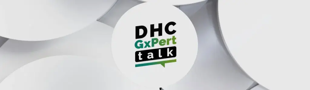 'DHC GxPert Talk' logo on a light background — representing an expert event on current GxP compliance topics such as Annex 11 and Annex 22.
