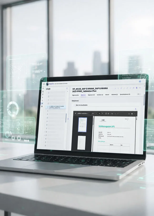 Der DHC Smart Validation Accelerator (SVA) digitalisiert und automatisiert die Validierung Ihrer SAP-Systeme.
